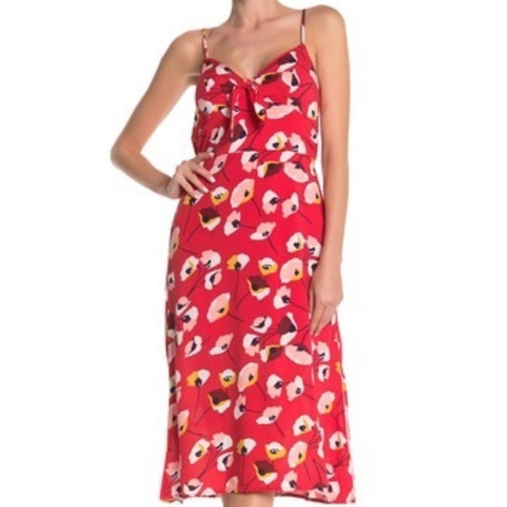 NEW ROW•A Red Poppy Midi Dress